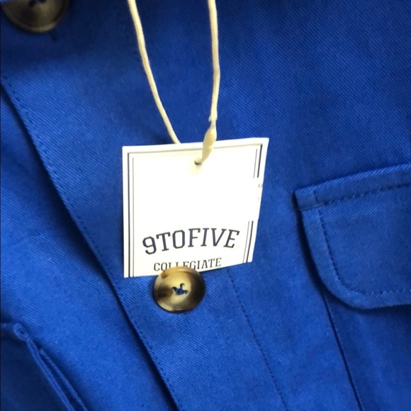 9TOFIVE Royal Blue Shirt Jacket with Collared Design - Picture 2 of 7
